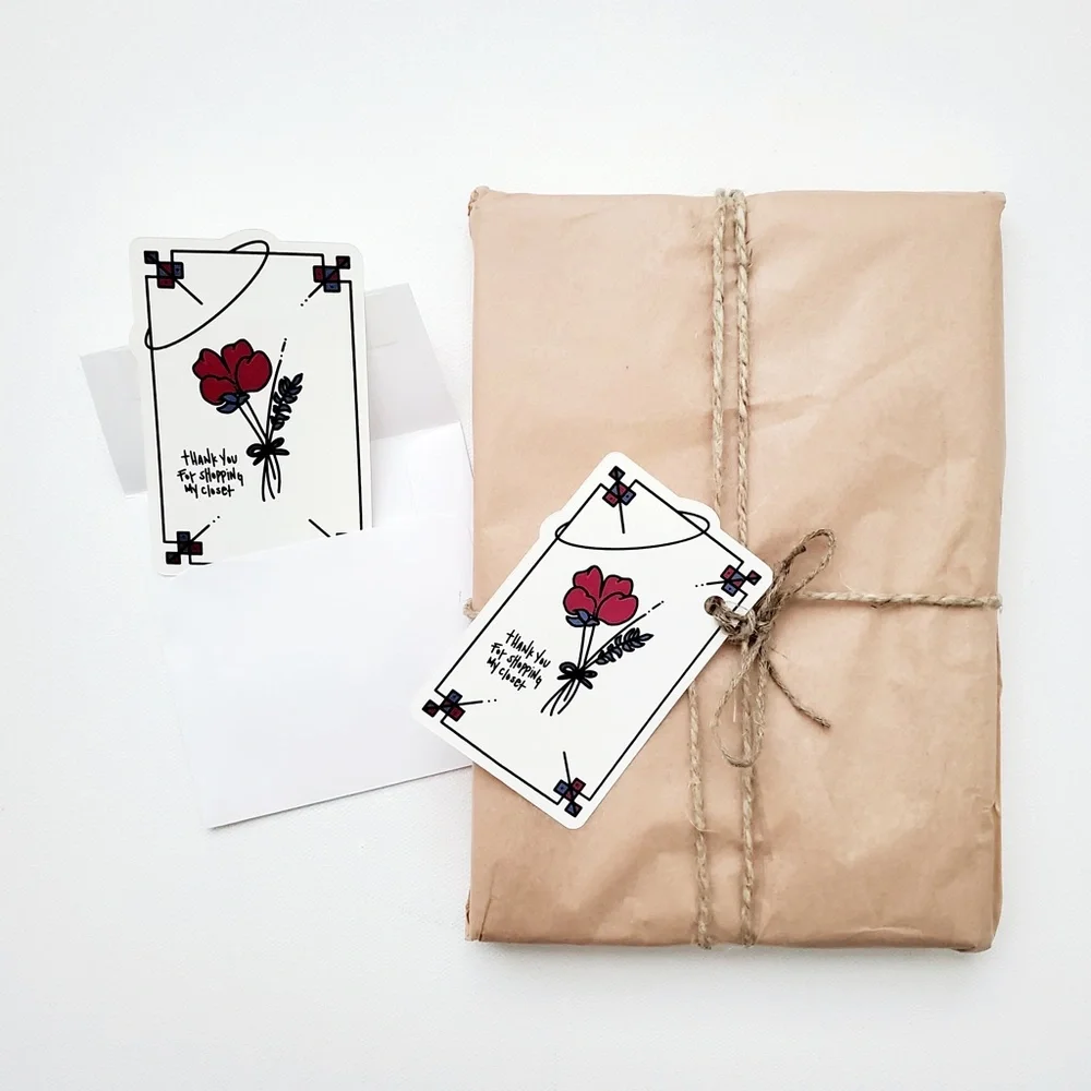 LB008 NOTE CARDS or HANG TAGS Custom Poshmark Thank You Cards and Tags Shipping - Picture 1 of 4